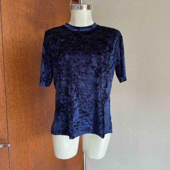 Blusa juvenil terciopelo azul